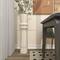 3ft. Cream Metal Tall Art Deco Fluted Floor Vase